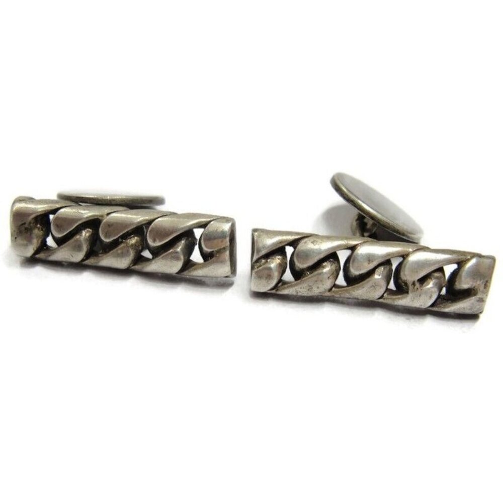 Vintage 925 Solid Link Cufflinks Sterling Wedding… - image 2